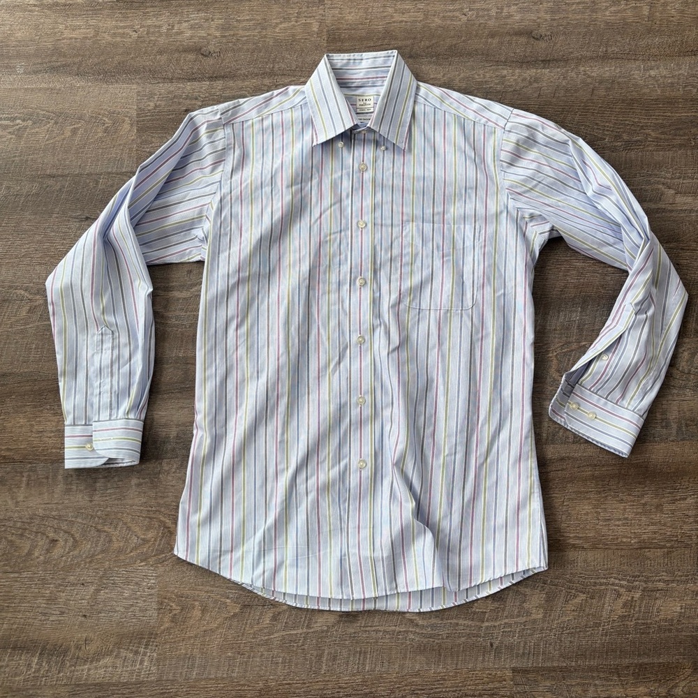 🔥3/$12 SALE SERO by Forsyth Classic Multicolor Striped Men's Dress Shirt - M